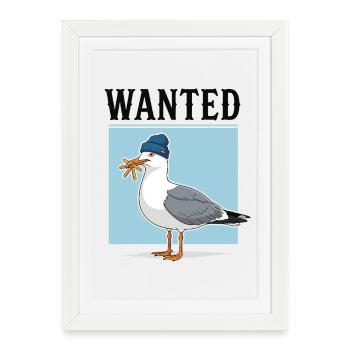 Recherché : Frites Seagull - Affiche encadrée (27 × 37 cm) - blanc - Devant