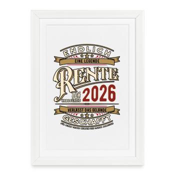 Vintage Pension 2026 | Retirement | Pension Mug - Framed poster (27 × 37 cm) - white - Front
