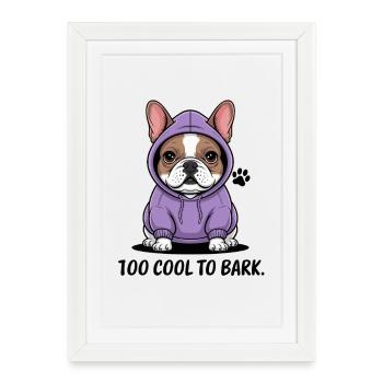 Trop froid pour aboyer : style bouledogue décontracté - Affiche encadrée (27 × 37 cm) - blanc - Devant