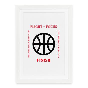 Vol, Concentration, Finition Design - Affiche encadrée (27 × 37 cm) - blanc - Devant
