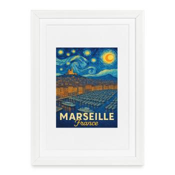 Marseille, France - Framed poster (27 × 37 cm) - white - Front
