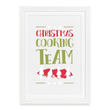 Équipe de pâtisserie de Noël - Affiche encadrée (27 × 37 cm) - blanc - Devant