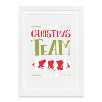 Weihnachten Team Christmas - Framed poster (27 × 37 cm) - white - Front