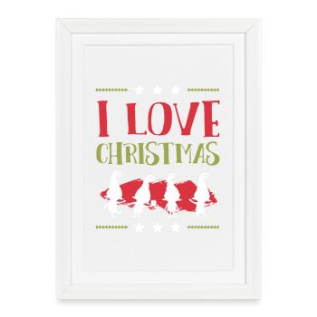 I love Christmas - Framed poster (27 × 37 cm) - white - Front