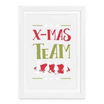 X-Mas Team - Framed poster (27 × 37 cm) - white - Front