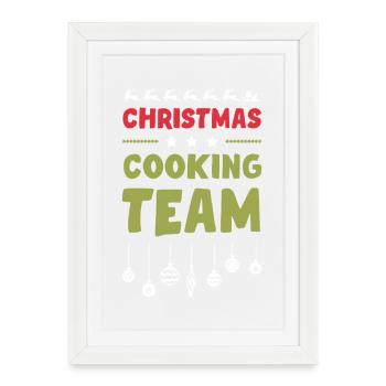 Équipe de pâtisserie de Noël - Affiche encadrée (27 × 37 cm) - blanc - Devant