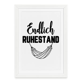 Finally retirement / pension, hammock - Framed poster (27 × 37 cm) - white - Front