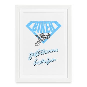 Filles Vélo - Affiche encadrée (27 × 37 cm) - blanc - Devant
