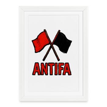 Antifa  - Affiche encadrée (27 × 37 cm) - blanc - Devant