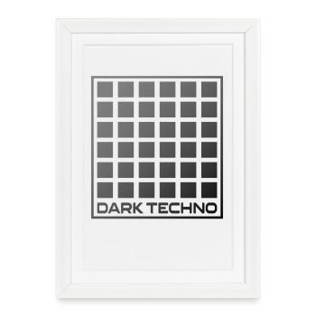 Dark Techno Grid - Framed poster (27 × 37 cm) - white - Front