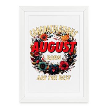 CONGRATULATIONS AUGUST - Framed poster (27 × 37 cm) - white - Front