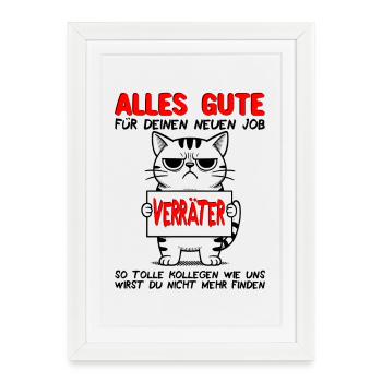 Collègue d’adieu Cadeau d’adieu Changement d’emploi - Affiche encadrée (27 × 37 cm) - blanc - Devant
