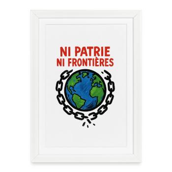 Ni patrie ni frontières - Affiche encadrée (27 × 37 cm) - blanc - Devant