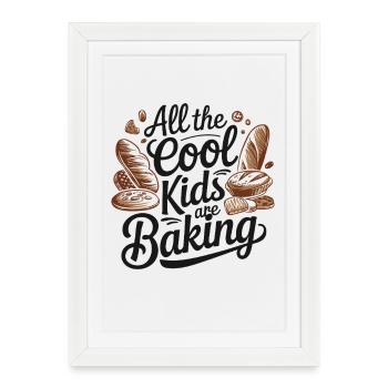 Tous les enfants cool préparent de délicieux pains et biscuits - Affiche encadrée (27 × 37 cm) - blanc - Devant