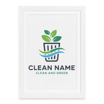 Eco Plant in Basket Logo - Framed poster (27 × 37 cm) - white - Front