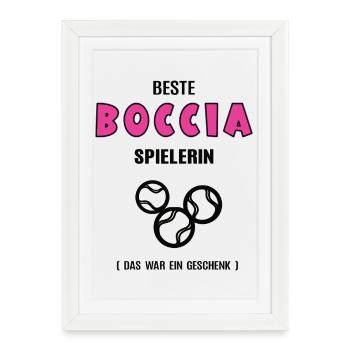 Joueuse de boccia Meilleure joueuse de boccia Anniversaire - Affiche encadrée (27 × 37 cm) - blanc - Devant