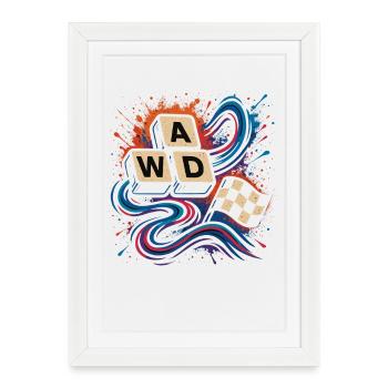 AWD Racing Keys Drift Retro Shirt - Framed poster (27 × 37 cm) - white - Front