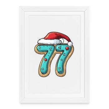 77 Number Cookie Christmas - Framed poster (27 × 37 cm) - white - Front