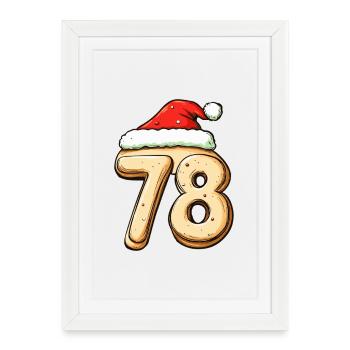 78 Number Cookie Christmas - Framed poster (27 × 37 cm) - white - Front