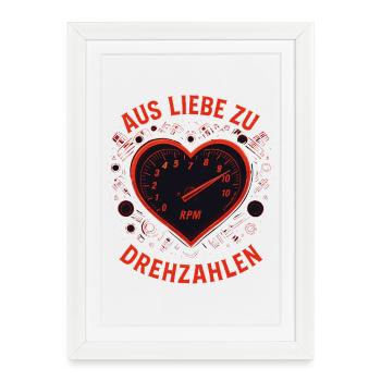 For the Love of RPM Tuning Shirt Motorcycle Car - Framed poster (27 × 37 cm) - white - Front