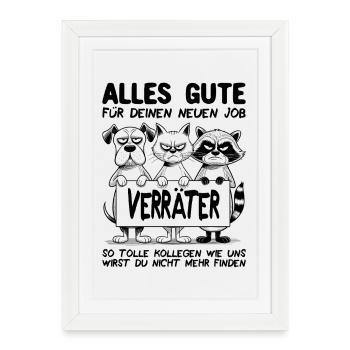 Collègue d’adieu Cadeau d’adieu Changement d’emploi - Affiche encadrée (27 × 37 cm) - blanc - Devant