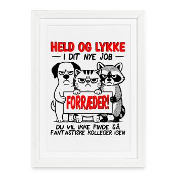 Changement d’emploi Au revoir Collègues Cadeau d’adieu pour un collègue - Affiche encadrée (27 × 37 cm) - blanc - Devant