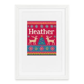 Nom festif Heather Ugly Chrismas Style, Noël - Affiche encadrée (27 × 37 cm) - blanc - Devant