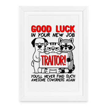 Changement d’emploi Nouveau travail Adieu Cadeau d’adieu - Affiche encadrée (27 × 37 cm) - blanc - Devant