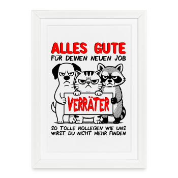 Collègue d’adieu Cadeau d’adieu Changement d’emploi - Affiche encadrée (27 × 37 cm) - blanc - Devant