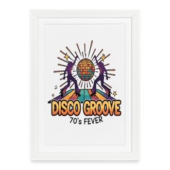 Disco Groove 70s Fever - Framed poster (27 × 37 cm) - white - Front