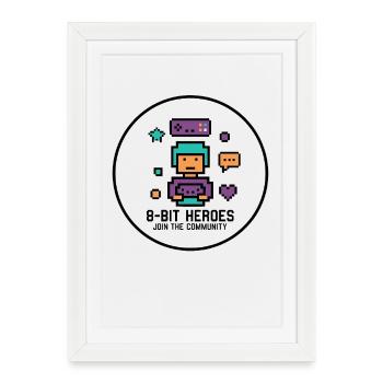 Pixel Gamer Retro 8-Bit Gaming Kult - Framed poster (27 × 37 cm) - white - Front