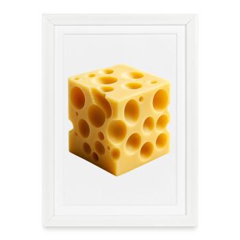 Costume de fromage - Affiche encadrée (27 × 37 cm) - blanc - Devant