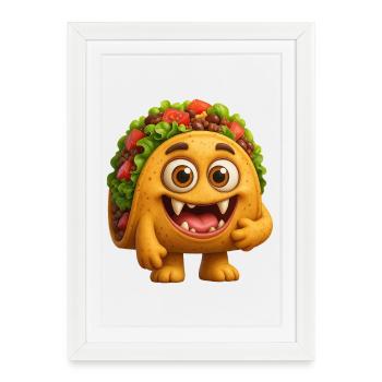 Taco Monster - Framed poster (27 × 37 cm) - white - Front