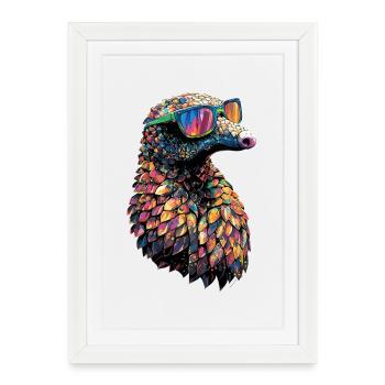 Pangolin Pangolin Pomme de pin Pangolins - Affiche encadrée (27 × 37 cm) - blanc - Devant
