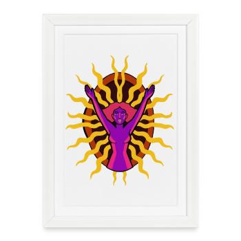 Femme rayonnante - Affiche encadrée (27 × 37 cm) - blanc - Devant