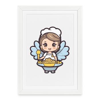 Pâtisserie Fée Cuisson Cuisson - Affiche encadrée (27 × 37 cm) - blanc - Devant