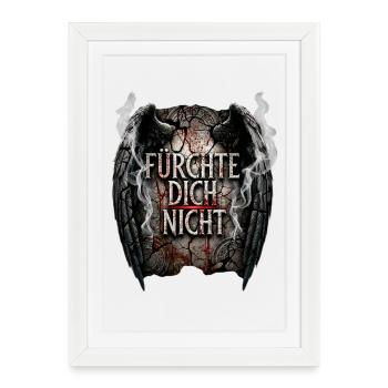 FEAR NOT Stone Angel Wings - Affiche encadrée (27 × 37 cm) - blanc - Devant