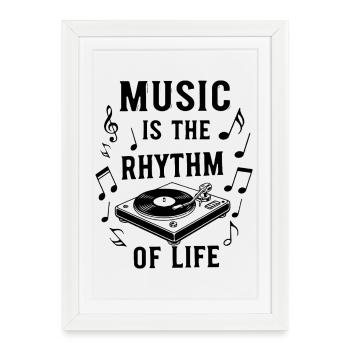 Vinyle Nuit Platine Croquis - Affiche encadrée (27 × 37 cm) - blanc - Devant