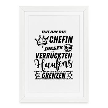 Fier patron de cette bande de fous - Affiche encadrée (27 × 37 cm) - blanc - Devant
