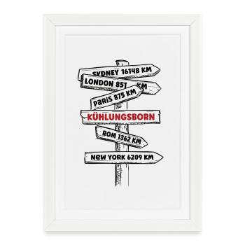Station baltique Mer Baltique Kühlungsborn Mer Baltique Vacances Plage Mer - Affiche encadrée (27 × 37 cm) - blanc - Devant