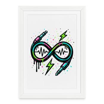 Infinity Neon Energy Musique Graphiques - Affiche encadrée (27 × 37 cm) - blanc - Devant