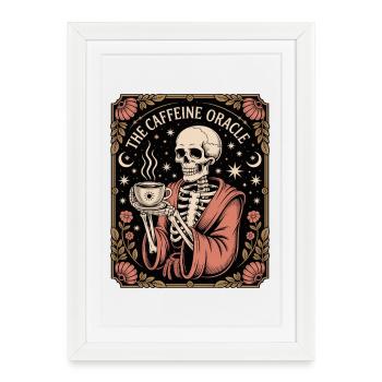 The Caffeine Oracle Skeleton Oracle Coffee - Framed poster (27 × 37 cm) - white - Front