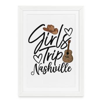 Voyage entre filles Nashville - Affiche encadrée (27 × 37 cm) - blanc - Devant