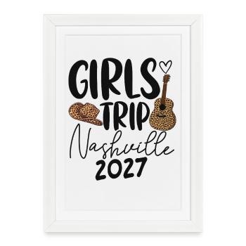 Voyage entre filles Nashville 2027 - Affiche encadrée (27 × 37 cm) - blanc - Devant