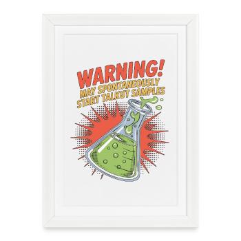 Avertissement d’un technicien de laboratoire : Scientifique spontanément - Affiche encadrée (27 × 37 cm) - blanc - Devant