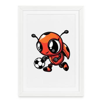 Ladybug Football - Framed poster (27 × 37 cm) - white - Front