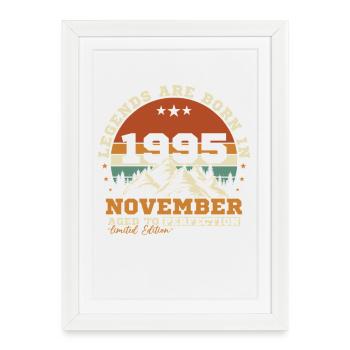 November 1995 Vintage Retro Birthday - Framed poster (27 × 37 cm) - white - Front