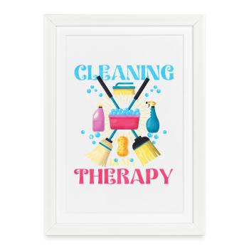 Le ménage, c’est ma thérapie - Affiche encadrée (27 × 37 cm) - blanc - Devant
