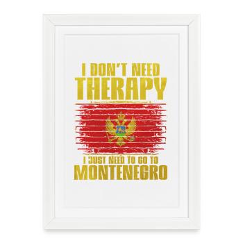 T-shirt de rêve de voyage Montenegro - Affiche encadrée (27 × 37 cm) - blanc - Devant