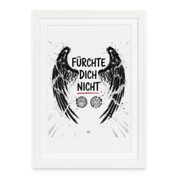 Dark Wings FEAR NOT Bible Verse - Framed poster (27 × 37 cm) - white - Front